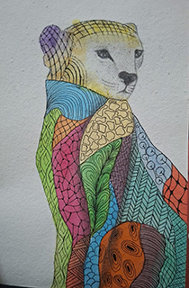 Cheetah in Patchwork by Deeksha